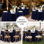 8 Pack Navy Tablecloths 84 Inch Round for 36"-60" Tables in Navy, alternate view 5