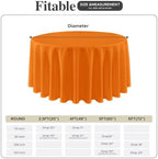 8 Pack Orange Tablecloths 120 Inch Round for 48"-96" Tables in Orange, alternate view 6