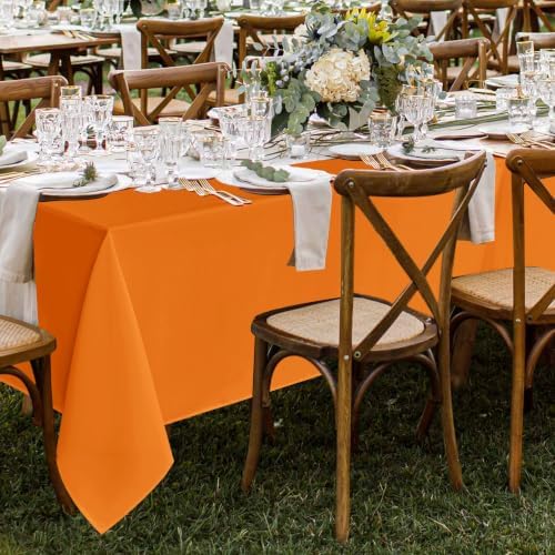 8 Pack Orange Tablecloths 60x102 Inch for 6 Ft Rectangle Tables in 60x102 Inch in Orange, alternate view 2