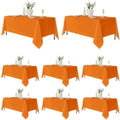8 Pack Orange Tablecloths 70x120 Inch for 6-8 Ft Rectangle Tables in 70x120 Inch in Orange