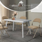 8 Pack Padded Folding Chairs, PU Leather Seat, 350 lb, Khaki in Khaki, alternate view 6