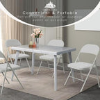 8 Pack Padded Folding Chairs, PU Leather Seat, 350 lb, White in White, alternate view 6