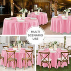 8 Pack Pink Tablecloths 120 Inch Round for 48"-96" Tables in Pink, alternate view 5