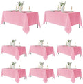 8 Pack Pink Tablecloths 70x120 Inch for 6-8 Ft Rectangle Tables in 70x120 Inch in Pink