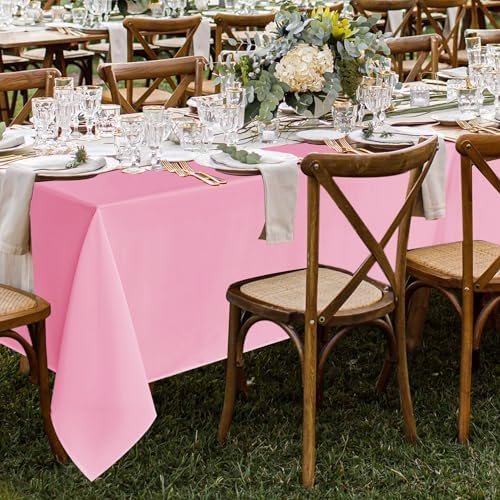 8 Pack Pink Tablecloths 70x120 Inch for 6-8 Ft Rectangle Tables in 70x120 Inch in Pink, alternate view 2