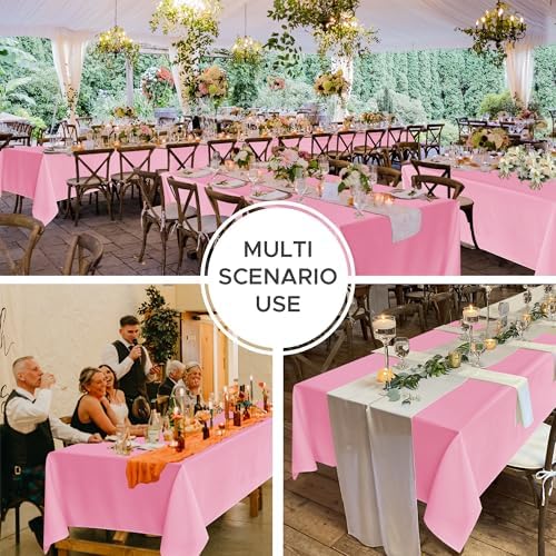 8 Pack Pink Tablecloths 70x120 Inch for 6-8 Ft Rectangle Tables in 70x120 Inch in Pink, alternate view 5
