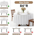 8 Pack Pink Tablecloths 84 Inch Round for 36"-60" Tables in Pink, alternate view 6