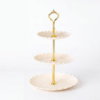 8 Pack Plastic 3 Tier Cupcake Dessert Stand Holder, Cream White in Cream White, alternate view 4