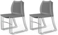 8 Pack Plastic Stacking Chairs, Stackable Office Chairs, Grey in Grey