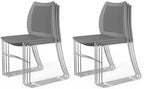 8 Pack Plastic Stacking Chairs, Stackable Office Chairs, Grey in Grey
