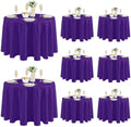 8 Pack Purple Tablecloths 120 Inch Round for 48"-96" Tables in Purple