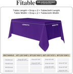 8 Pack Purple Tablecloths 70x108 Inch for 6 Ft Rectangle Tables in 70x108 Inch in Purple, alternate view 6