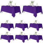 8 Pack Purple Tablecloths 70x120 Inch for 6-8 Ft Rectangle Tables in 70x120 Inch in Purple