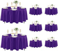 8 Pack Purple Tablecloths 84 Inch Round for 36"-60" Tables in Purple