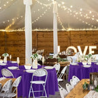 8 Pack Purple Tablecloths 84 Inch Round for 36"-60" Tables in Purple, alternate view 2