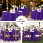 8 Pack Purple Tablecloths 84 Inch Round for 36"-60" Tables in Purple, alternate view 6