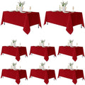 8 Pack Red Tablecloths 60x102 Inch for 6 Ft Rectangle Tables in 60x102 Inch in Red
