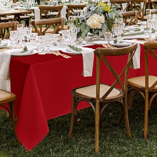 8 Pack Red Tablecloths 70x108 Inch for 6 Ft Rectangle Tables in 70x108 Inch in Red, alternate view 6
