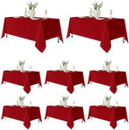 8 Pack Red Tablecloths 70x120 Inch for 6-8 Ft Rectangle Tables in 70x120 Inch in Red