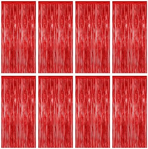 8 Pack Red Valentines Christmas Foil Curtain Streamer Decorations