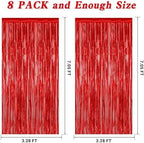 8 Pack Red Valentines Christmas Foil Curtain Streamer Decorations, alternate view 2