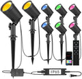 8 Pack RGBW Landscape Lights, Smart Color Changing Spot Lights