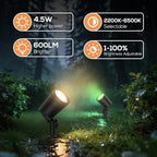 8 Pack RGBW Landscape Lights, Smart Color Changing Spot Lights, alternate view 3