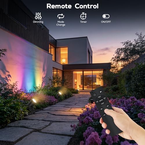 8 Pack RGBW Landscape Lights, Smart Color Changing Spot Lights, alternate view 4