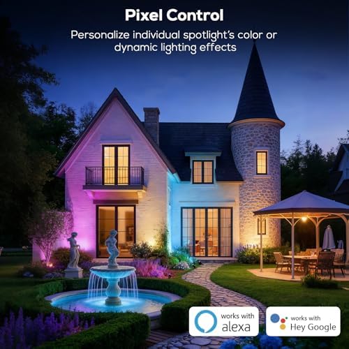 8 Pack RGBW Landscape Lights, Smart Color Changing Spot Lights, alternate view 5