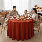 8 Pack Rust Tablecloths 120 Inch Round for 48"-96" Tables in Rust, alternate view 3