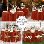 8 Pack Rust Tablecloths 120 Inch Round for 48"-96" Tables in Rust, alternate view 6