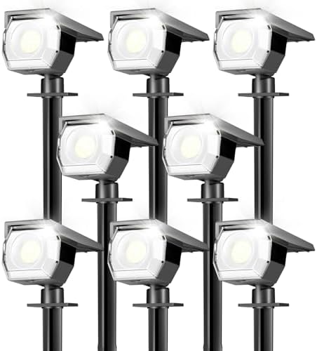 8 Pack Solar Spot Lights Outdoor Waterproof, Landscape Spotlights