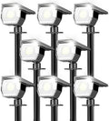 8 Pack Solar Spot Lights Outdoor Waterproof, Landscape Spotlights