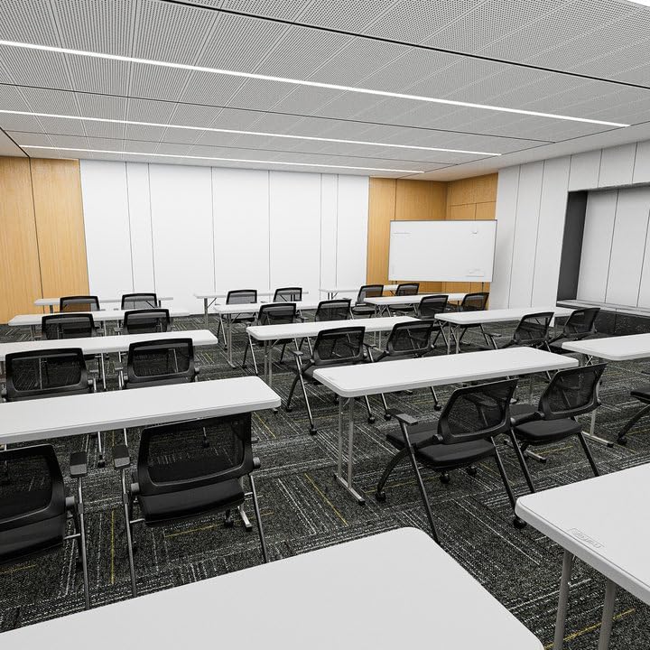8 Pack Stackable Conference Room Chairs with Wheels, Folding Office Chair with Rebound Back, Padded Seat for, alternate view