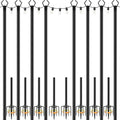 8 Pack String Light Poles,10 Ft Light Poles for Outside String Lights, Outdoor Lights Pole with Fork, Metal