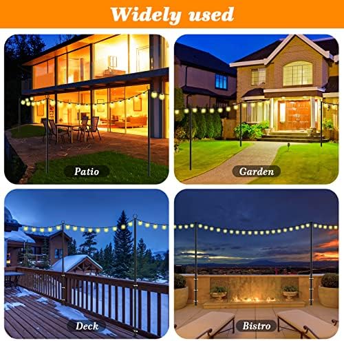 8 Pack String Light Poles,10 Ft Light Poles for Outside String Lights, Outdoor Lights Pole with Fork, Metal, alternate view 3