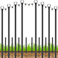 8 Pack String Light Poles,10 FT Metal Poles with Fork for Outdoor String Lights, Outdoor Light Poles with Fork