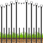 8 Pack String Light Poles, Outdoor String Light Pole 10 ft Forked Metal Light Pole with Adjustable Outdoor Light