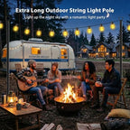 8 Pack String Light Poles, Outdoor String Light Pole 10 ft Forked Metal Light Pole with Adjustable Outdoor Light, alternate