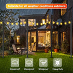 8 Pack String Light Poles, Outdoor String Light Pole 10 ft Forked Metal Light Pole with Adjustable Outdoor Light, alternate