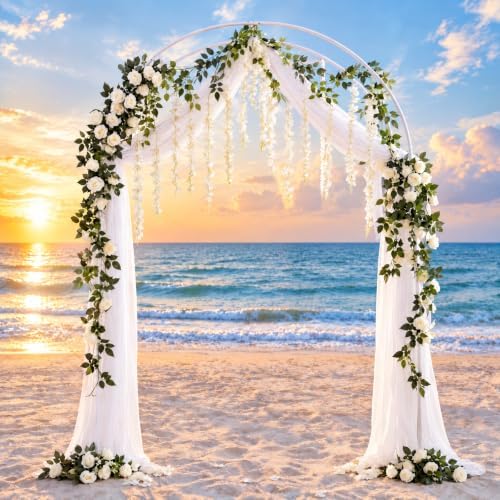 8 Pack Wedding Arch Flowers Kit, Wisteria Rose Vine Garland