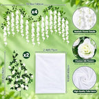 8 Pack Wedding Arch Flowers Kit, Wisteria Rose Vine Garland, alternate view 3