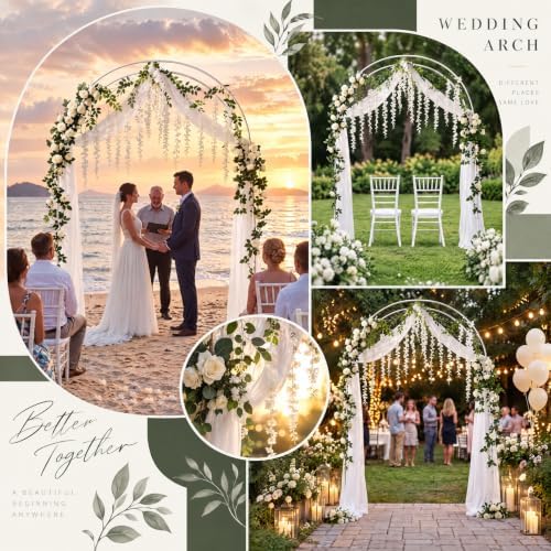 8 Pack Wedding Arch Flowers Kit, Wisteria Rose Vine Garland, alternate view 4