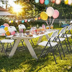 8-Pack White Plastic Folding Chairs, Portable Seat with Sturdy Steel Frame for Indoor & Outdoor Use, Perfect for, alternate