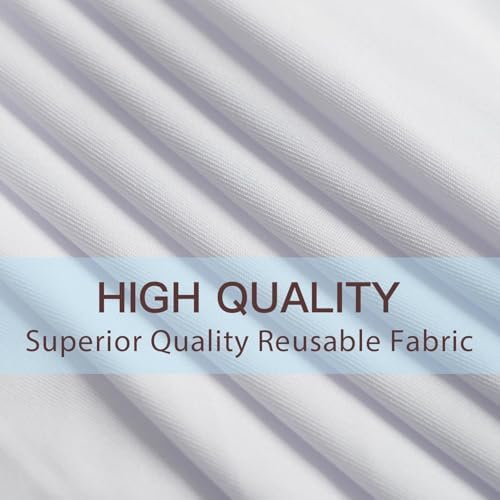 8 Pack White Round Spandex Tablecloths for 60 inch Table, 120 Inch Spandex Fitted Tablecloths, Wrinkle Free, alternate view 6