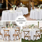 8 Pack White Round Tablecloths 120 Inch for 48"-96" Tables in White, alternate view 5