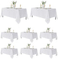 8 Pack White Table Cloths 70x108 Inch for 6 Ft Rectangle Tables in 70x108 Inch in White