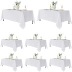 8 Pack White Table Cloths 70x108 Inch for 6 Ft Rectangle Tables in 70x108 Inch in White