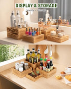 8 Pack Wooden Buffet Risers for Food Display, 8 Mini Sign, alternate view 5