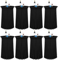 8 Packs 24"x 43" Round Cocktail Table Skirt, Black in Black